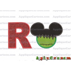 Mickey Mouse Frankenstein Applique Design With Alphabet R