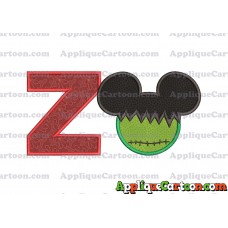 Mickey Mouse Frankenstein Applique Design With Alphabet Z