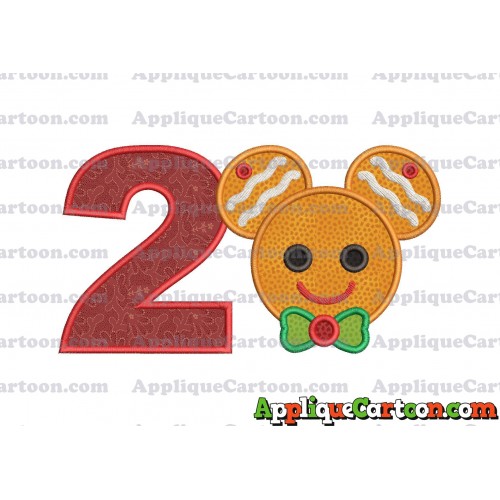 Mickey Mouse Gingerbread Applique Design Birthday Number 2