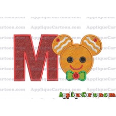 Mickey Mouse Gingerbread Applique Design With Alphabet M
