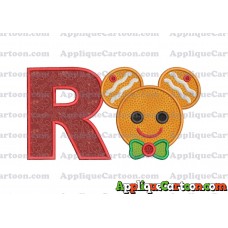 Mickey Mouse Gingerbread Applique Design With Alphabet R