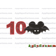 Mickey Mouse Halloween 01 Applique Design Birthday Number 10