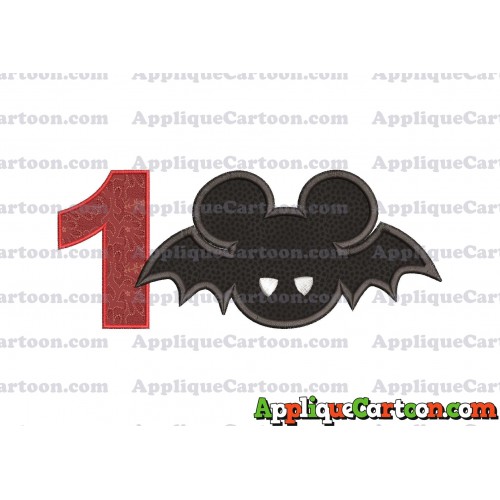 Mickey Mouse Halloween 01 Applique Design Birthday Number 1