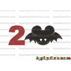Mickey Mouse Halloween 01 Applique Design Birthday Number 2