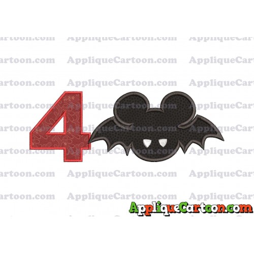 Mickey Mouse Halloween 01 Applique Design Birthday Number 4
