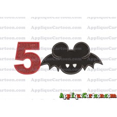 Mickey Mouse Halloween 01 Applique Design Birthday Number 5
