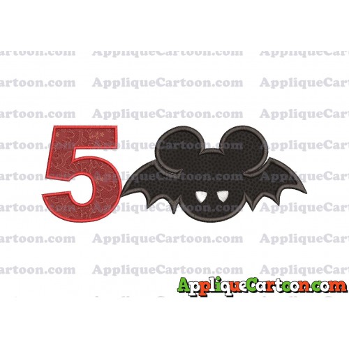 Mickey Mouse Halloween 01 Applique Design Birthday Number 5
