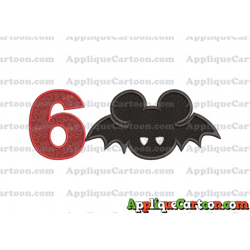 Mickey Mouse Halloween 01 Applique Design Birthday Number 6