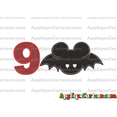 Mickey Mouse Halloween 01 Applique Design Birthday Number 9