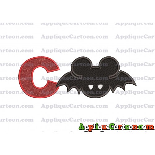 Mickey Mouse Halloween 01 Applique Design With Alphabet C