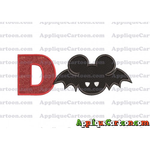 Mickey Mouse Halloween 01 Applique Design With Alphabet D