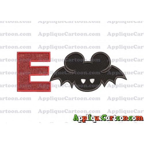 Mickey Mouse Halloween 01 Applique Design With Alphabet E