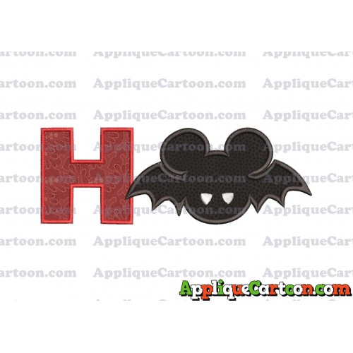 Mickey Mouse Halloween 01 Applique Design With Alphabet H