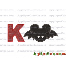 Mickey Mouse Halloween 01 Applique Design With Alphabet K
