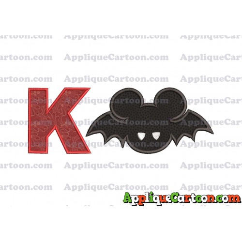 Mickey Mouse Halloween 01 Applique Design With Alphabet K