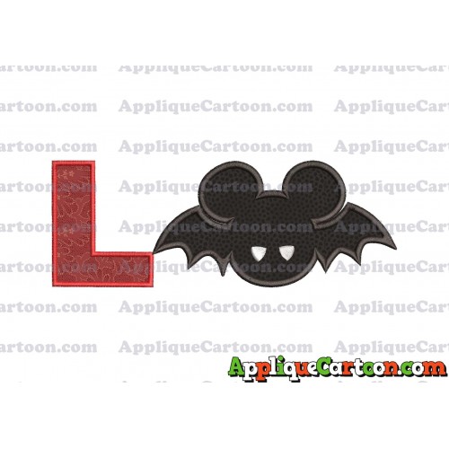 Mickey Mouse Halloween 01 Applique Design With Alphabet L
