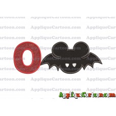Mickey Mouse Halloween 01 Applique Design With Alphabet O