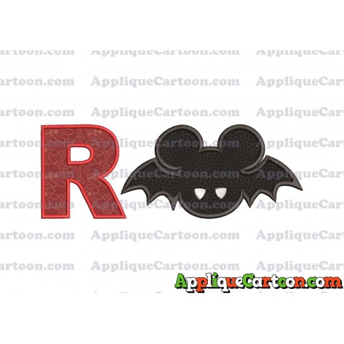 Mickey Mouse Halloween 01 Applique Design With Alphabet R