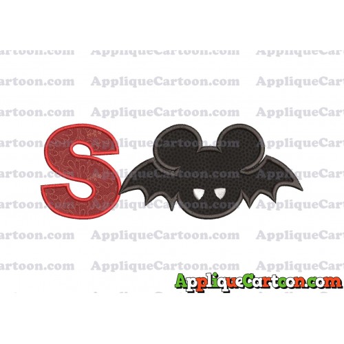 Mickey Mouse Halloween 01 Applique Design With Alphabet S