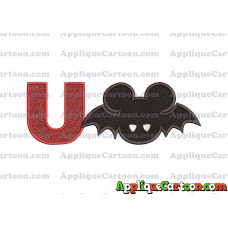 Mickey Mouse Halloween 01 Applique Design With Alphabet U
