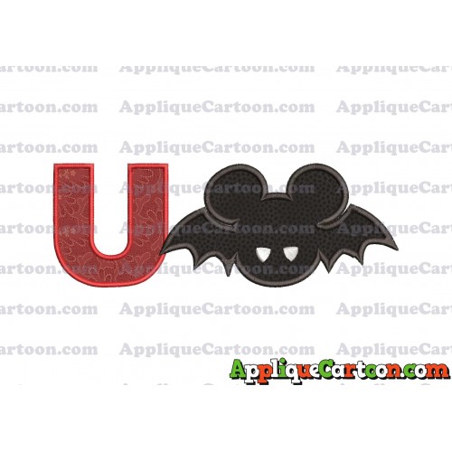 Mickey Mouse Halloween 01 Applique Design With Alphabet U