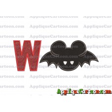 Mickey Mouse Halloween 01 Applique Design With Alphabet W
