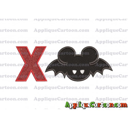 Mickey Mouse Halloween 01 Applique Design With Alphabet X