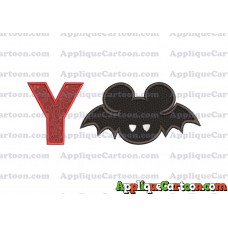 Mickey Mouse Halloween 01 Applique Design With Alphabet Y