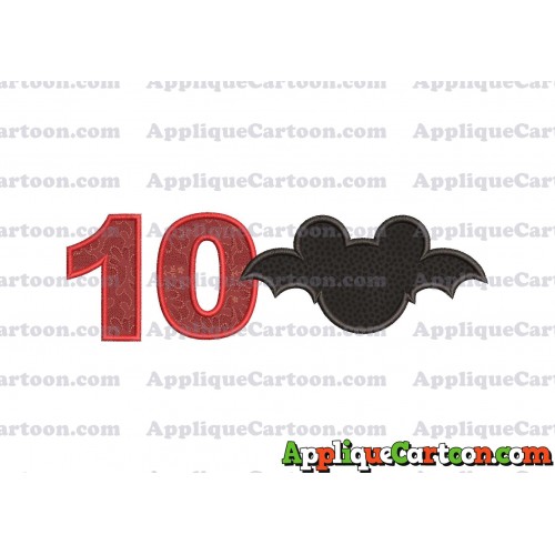 Mickey Mouse Halloween 02 Applique Design Birthday Number 10