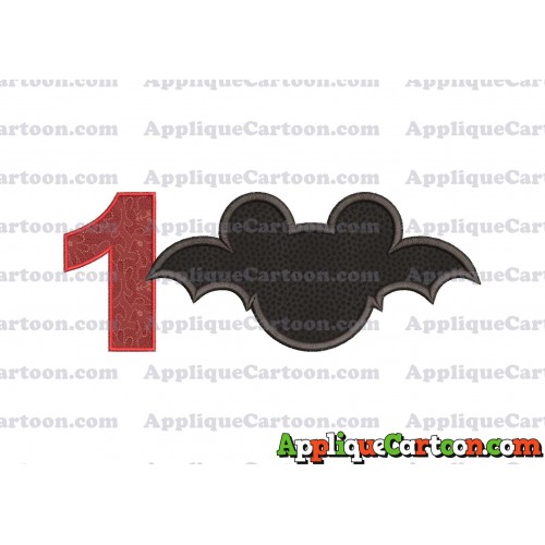 Mickey Mouse Halloween 02 Applique Design Birthday Number 1