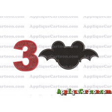 Mickey Mouse Halloween 02 Applique Design Birthday Number 3