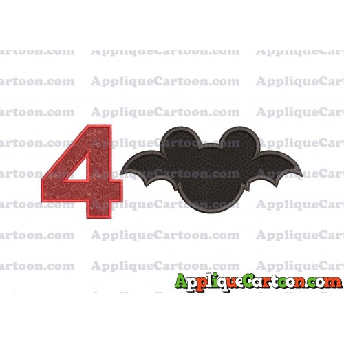 Mickey Mouse Halloween 02 Applique Design Birthday Number 4