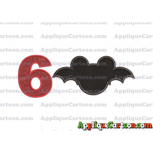 Mickey Mouse Halloween 02 Applique Design Birthday Number 6