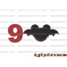 Mickey Mouse Halloween 02 Applique Design Birthday Number 9