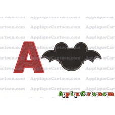 Mickey Mouse Halloween 02 Applique Design With Alphabet A