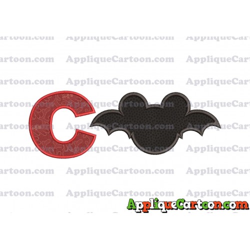 Mickey Mouse Halloween 02 Applique Design With Alphabet C
