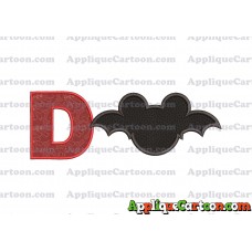 Mickey Mouse Halloween 02 Applique Design With Alphabet D