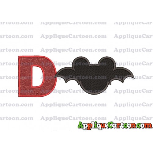 Mickey Mouse Halloween 02 Applique Design With Alphabet D
