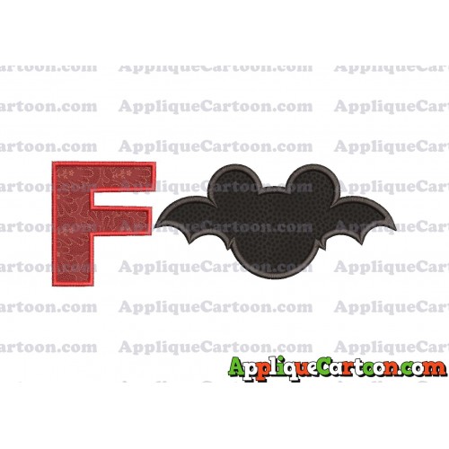 Mickey Mouse Halloween 02 Applique Design With Alphabet F