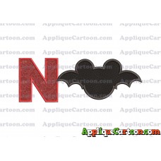 Mickey Mouse Halloween 02 Applique Design With Alphabet N