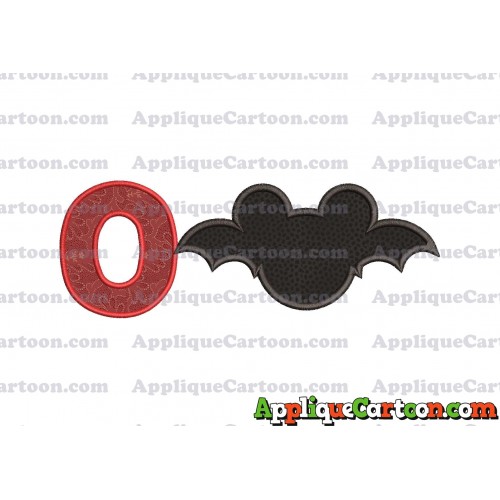 Mickey Mouse Halloween 02 Applique Design With Alphabet O