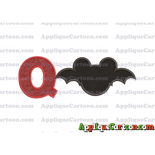 Mickey Mouse Halloween 02 Applique Design With Alphabet Q