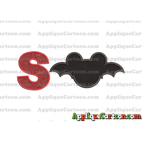 Mickey Mouse Halloween 02 Applique Design With Alphabet S