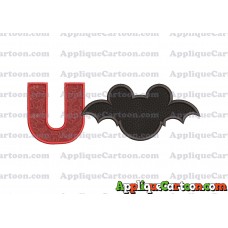 Mickey Mouse Halloween 02 Applique Design With Alphabet U