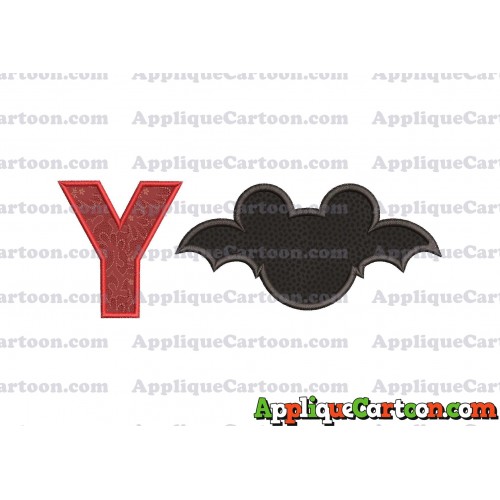 Mickey Mouse Halloween 02 Applique Design With Alphabet Y