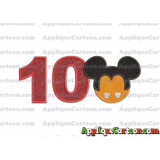 Mickey Mouse Halloween 03 Applique Design Birthday Number 10