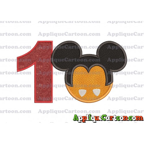 Mickey Mouse Halloween 03 Applique Design Birthday Number 1