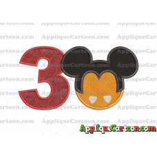 Mickey Mouse Halloween 03 Applique Design Birthday Number 3