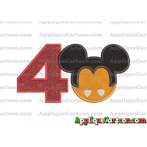 Mickey Mouse Halloween 03 Applique Design Birthday Number 4