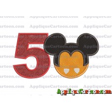 Mickey Mouse Halloween 03 Applique Design Birthday Number 5